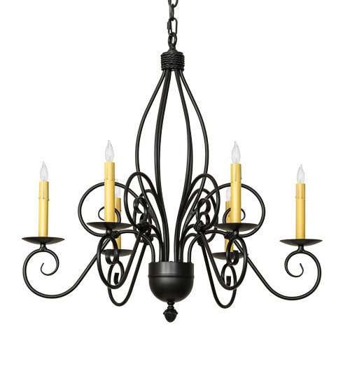 28" Wide Squire 6 Light Chandelier