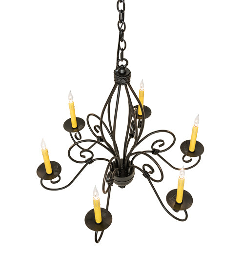 28" Wide Squire 6 Light Chandelier