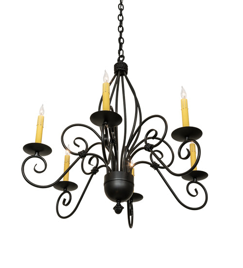 28" Wide Squire 6 Light Chandelier