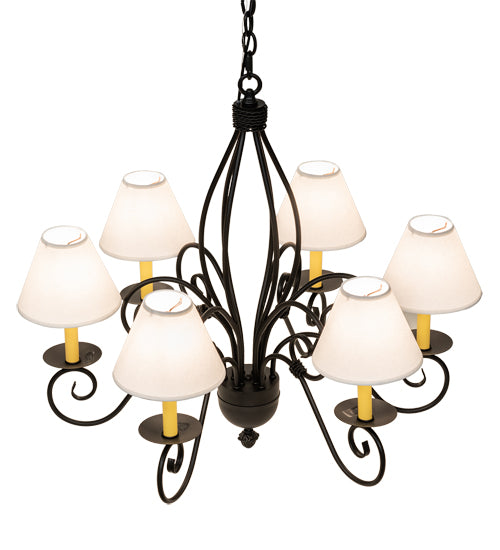 32" Wide Squire 6 Light Chandelier