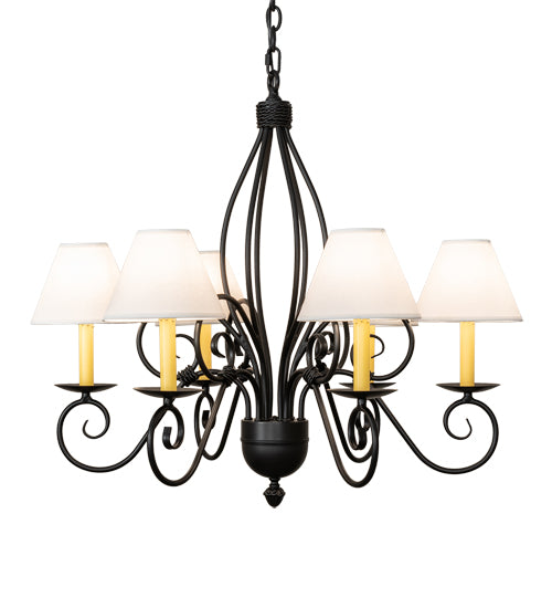 32" Wide Squire 6 Light Chandelier