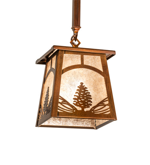 7" Square Mountain Pine Mini Pendant