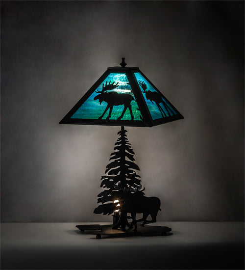 21" High Lone Moose Table Lamp