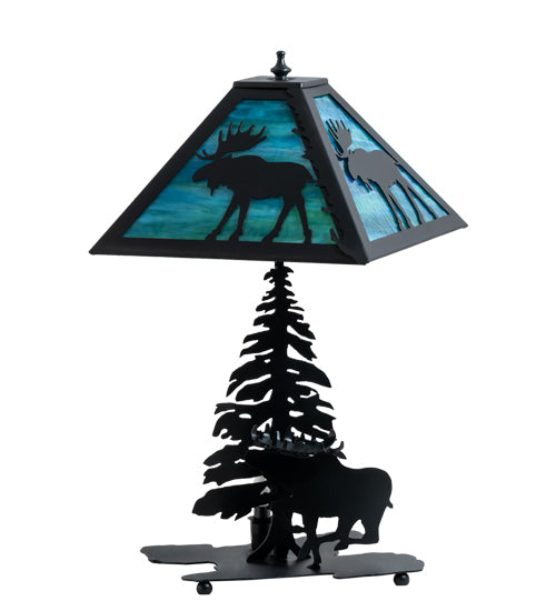 21" High Lone Moose Table Lamp