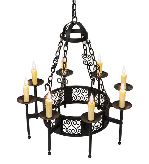 28" Wide Toscano 8 Light Chandelier