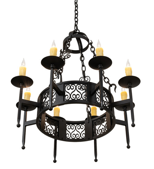 28" Wide Toscano 8 Light Chandelier