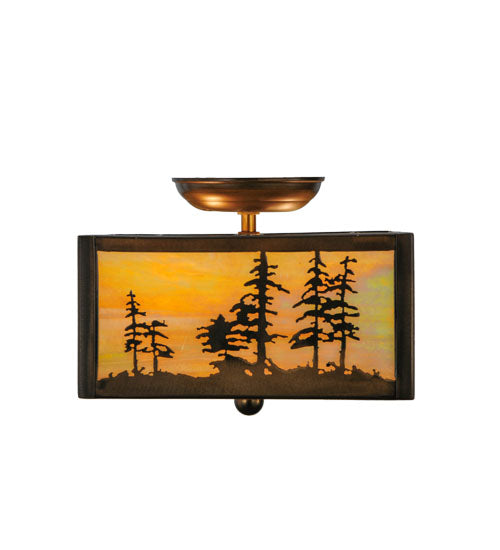 10"Sq Tall Pines Flushmount