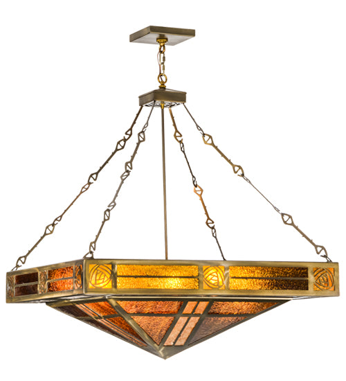 36"Sq Bungalow Rose Inverted Pendant