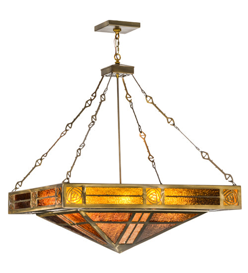 36"Sq Bungalow Rose Inverted Pendant