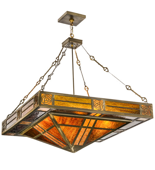 36"Sq Bungalow Rose Inverted Pendant