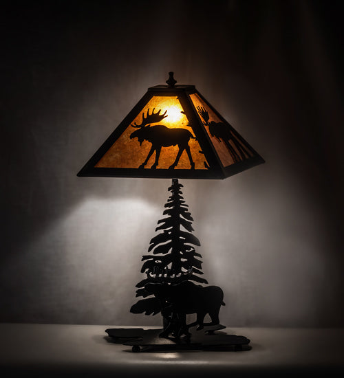 21" High Lone Moose Table Lamp