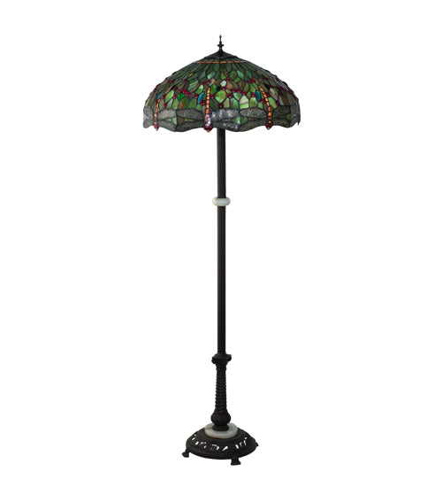 62" High Tiffany Hanginghead Dragonfly Floor Lamp