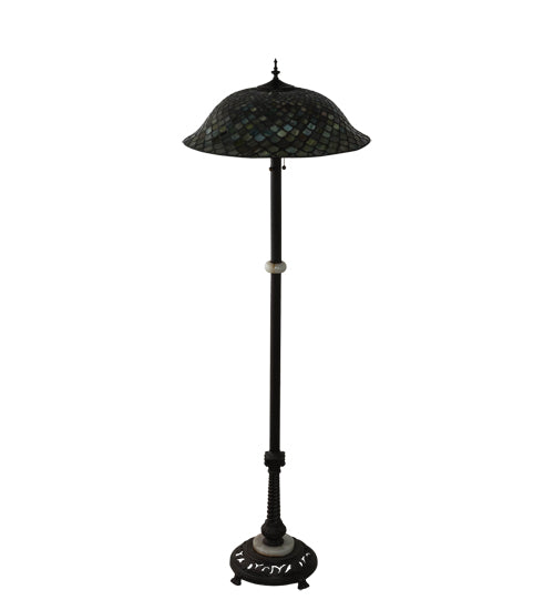 62" High Tiffany Fishscale Floor Lamp