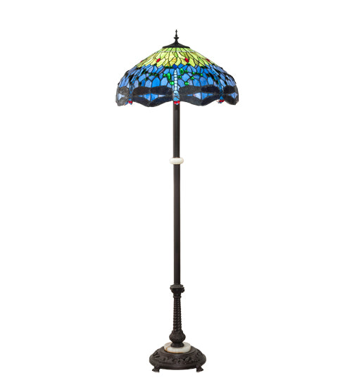 62" High Tiffany Hanginghead Dragonfly Floor Lamp