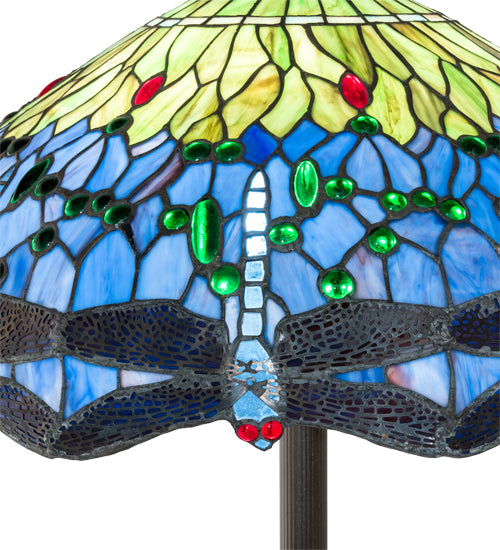 62" High Tiffany Hanginghead Dragonfly Floor Lamp