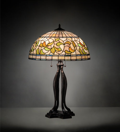 30" High Tiffany Turning Leaf Table Lamp