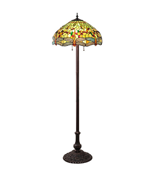 62" High Tiffany Hanginghead Dragonfly Floor Lamp