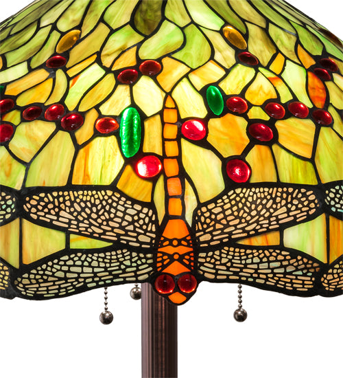 62" High Tiffany Hanginghead Dragonfly Floor Lamp