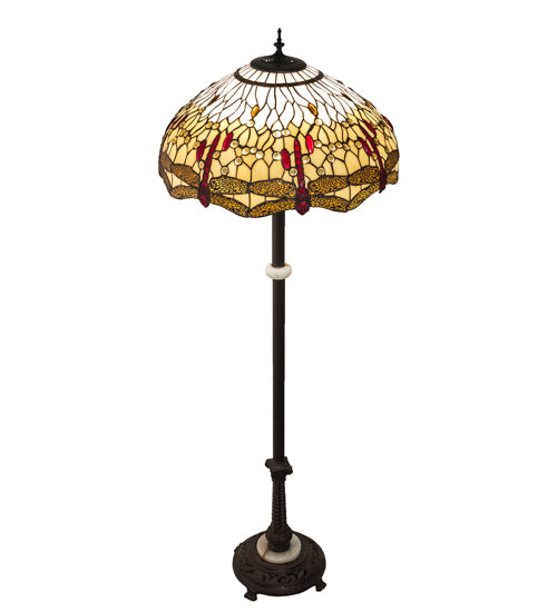 62" High Tiffany Hanginghead Dragonfly Floor Lamp