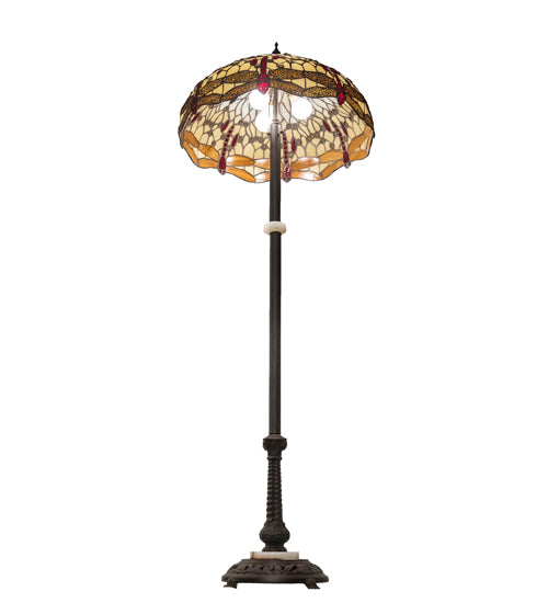 62" High Tiffany Hanginghead Dragonfly Floor Lamp