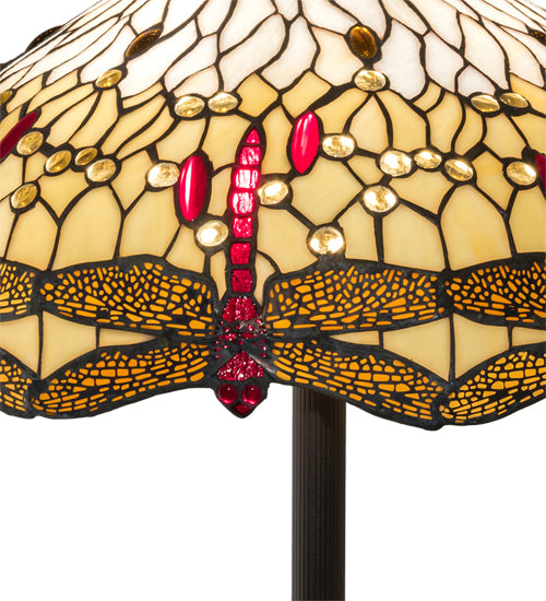 62" High Tiffany Hanginghead Dragonfly Floor Lamp