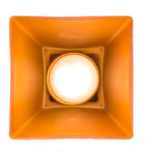 5" Square Bungalow Frosted Amber Flushmount