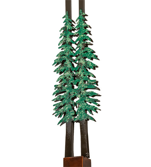 12" Square Winter Pine Tall Pines Pendant