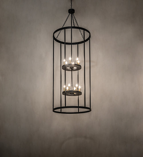 36" Wide Cilindro Leeds 12 Light Pendant