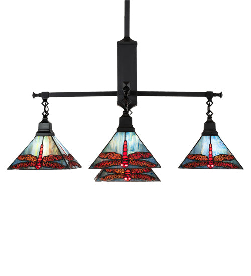 36" Square Prairie Dragonfly 5 Light Chandelier