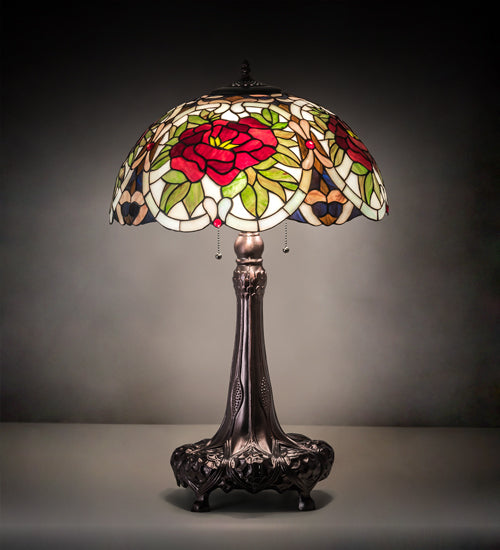 31" High Renaissance Rose Table Lamp