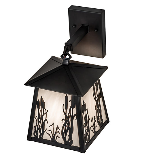 7" Wide Reeds & Cattails Hanging Wall Sconce