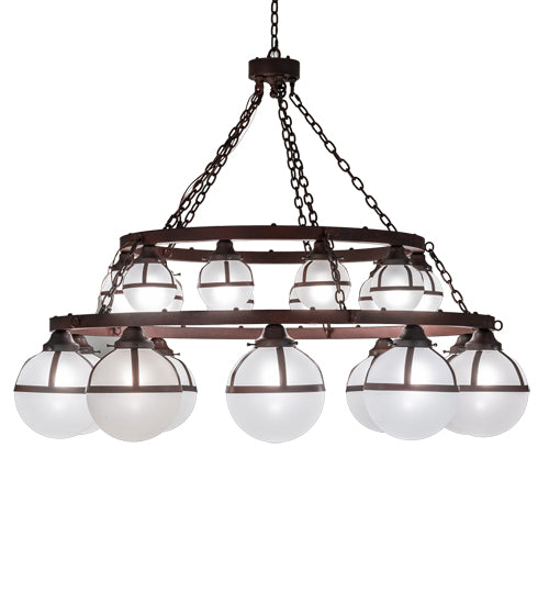 60" Wide Bola Tavern 20 Light Two Tier Chandelier