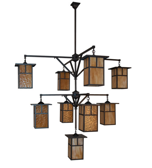 64" Wide Hyde Park "T" Mission 9 Light Chandelier