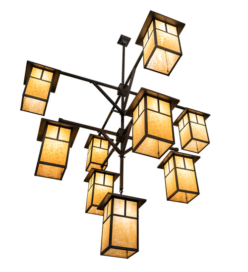 64" Wide Hyde Park "T" Mission 9 Light Chandelier