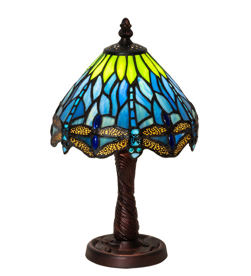 13" High Tiffany Hanginghead Dragonfly Mini Lamp