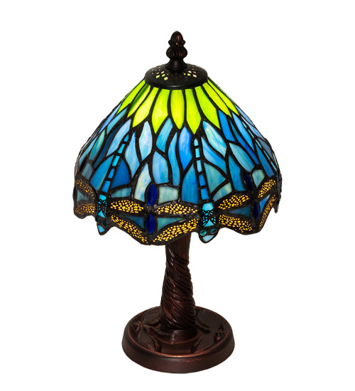 13" High Tiffany Hanginghead Dragonfly Mini Lamp