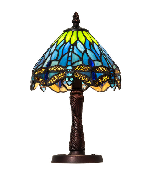 13" High Tiffany Hanginghead Dragonfly Mini Lamp