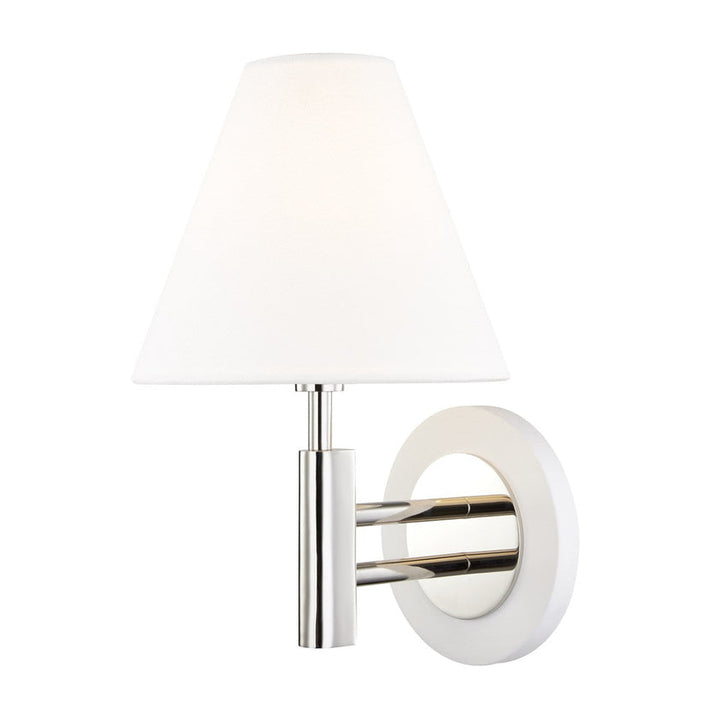 Robbie Wall Sconce - Polished Nickel/White