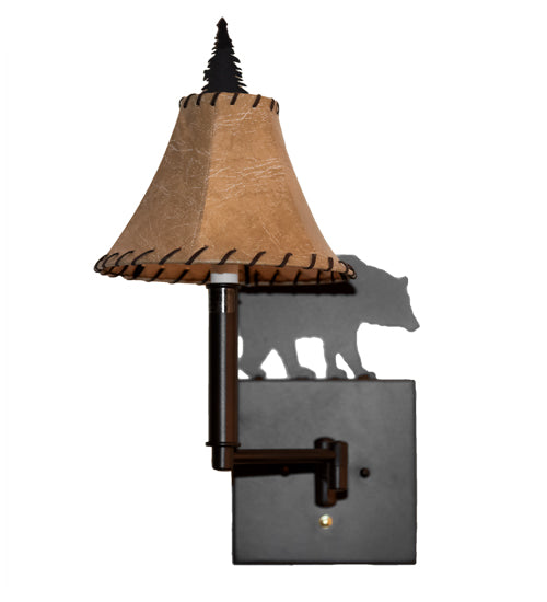 8" Wide Lone Bear Swing Arm Wall Sconce