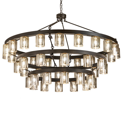 70" Wide Loxley Horizon Ring 44 Light Three Tier Chandelier