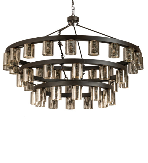 70" Wide Loxley Horizon Ring 44 Light Three Tier Chandelier