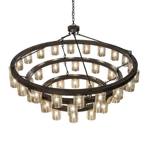 70" Wide Loxley Horizon Ring 44 Light Three Tier Chandelier