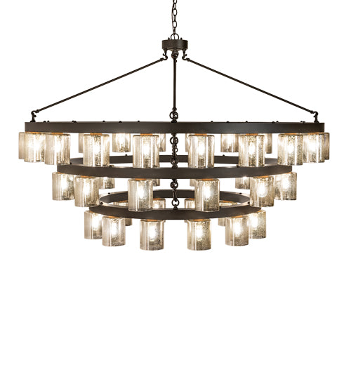 70" Wide Loxley Horizon Ring 44 Light Three Tier Chandelier