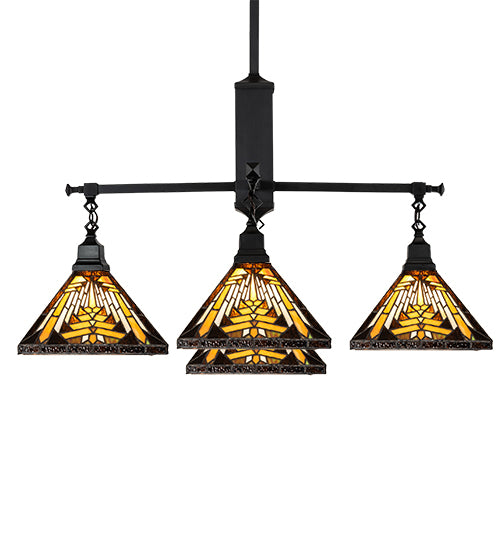 36" Square Nuevo Mission 5 Light Chandelier