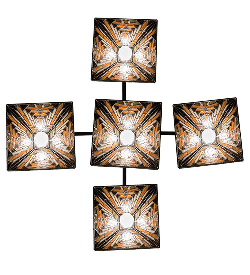 36" Square Nuevo Mission 5 Light Chandelier