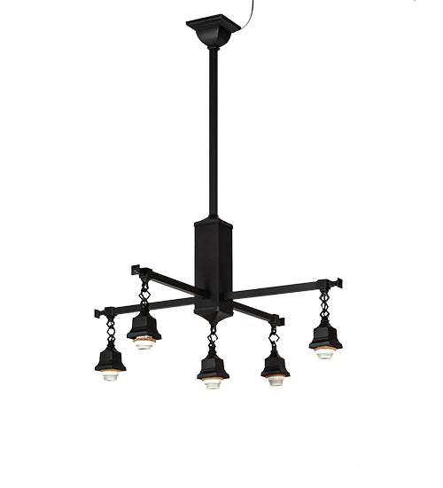 36" Square Nuevo Mission 5 Light Chandelier