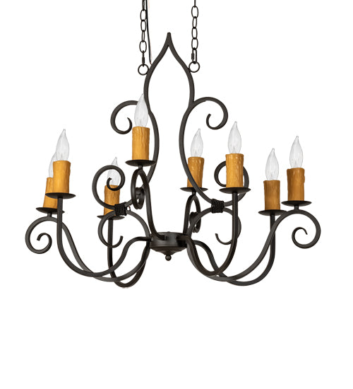 36" Long Clifton 8 Light Oblong Chandelier