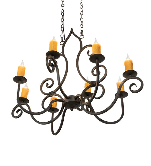 36" Long Clifton 8 Light Oblong Chandelier