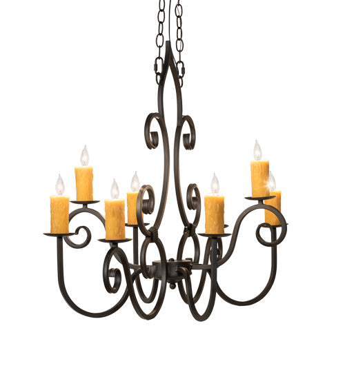 36" Long Clifton 8 Light Oblong Chandelier