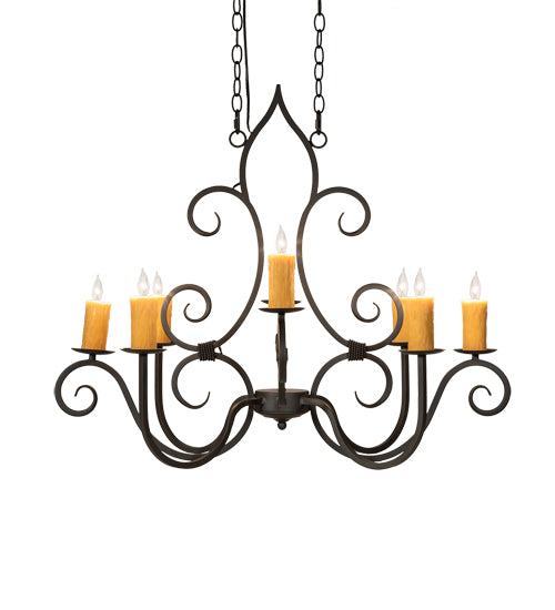 36" Long Clifton 8 Light Oblong Chandelier